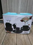 16-Piece Black Stoneware Dinner Set - 1