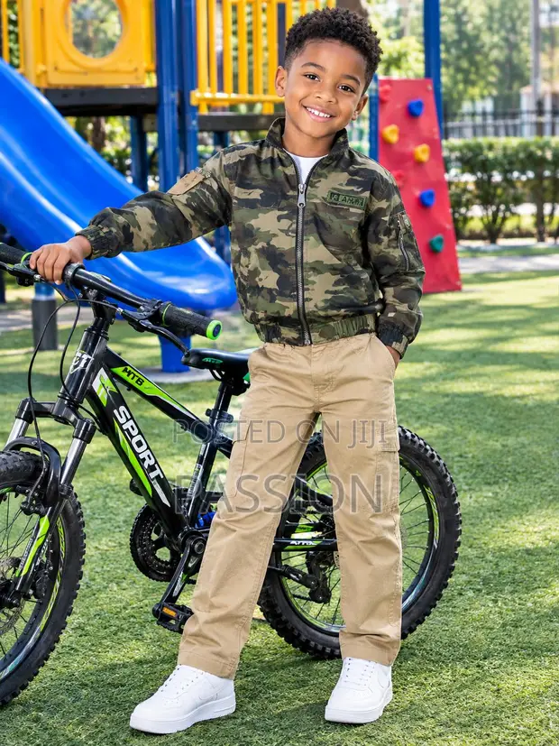 Kids Camouflage Jacket and Brown Chinos - 1