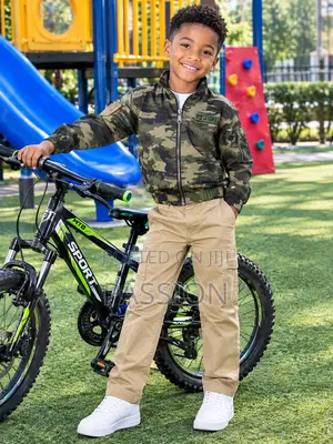 Kids Camouflage Jacket and Brown Chinos