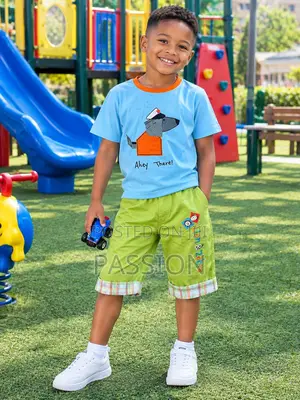 Kids Green Short and Top Two-Piece Set