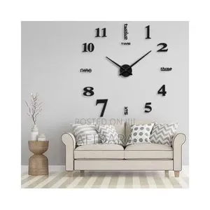 DIY 3D Mirror Wall Clock Stickers - Large Decor