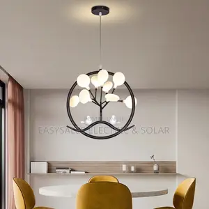 Nordic Style Tree Branch Round Chandelier