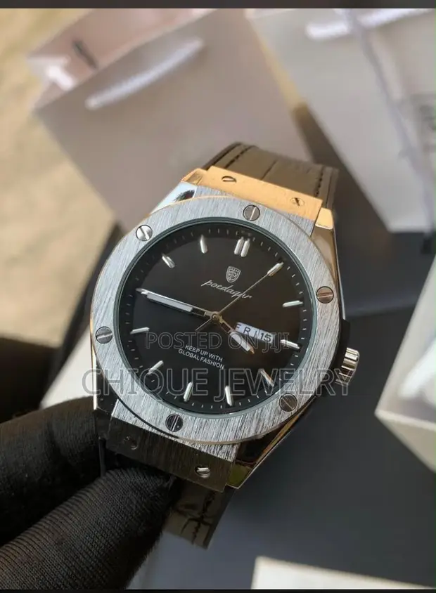 Poedagar Leather Watch for Men - 1