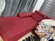 7 Seater L-Shaped Couch - Red Cloth - 1