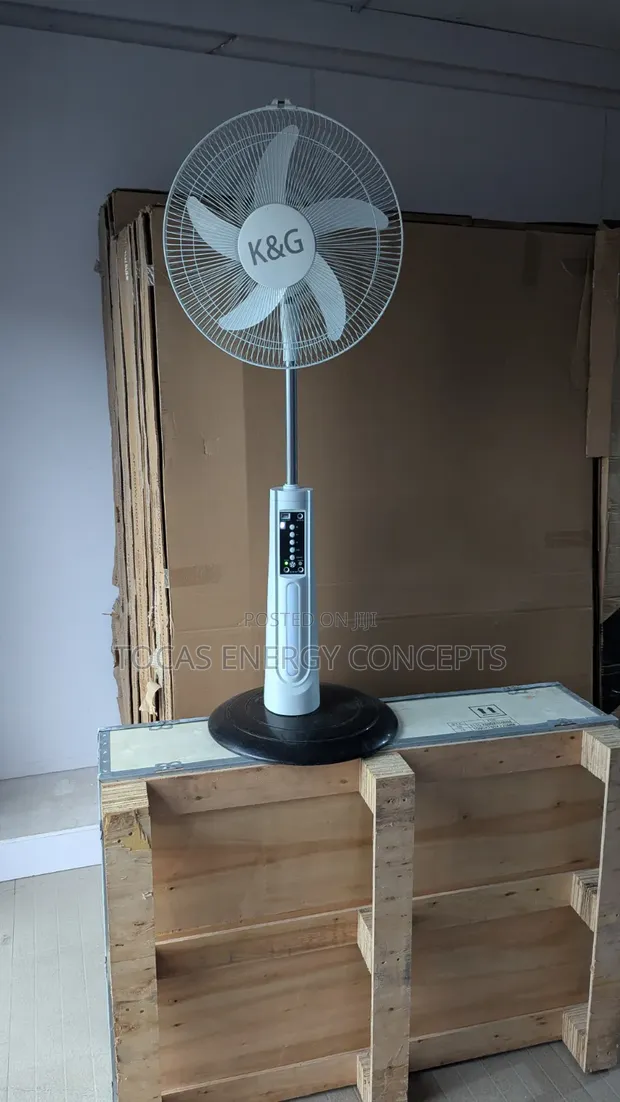 22W AC/DC Rechargeable Solar Fan with Remote - 1