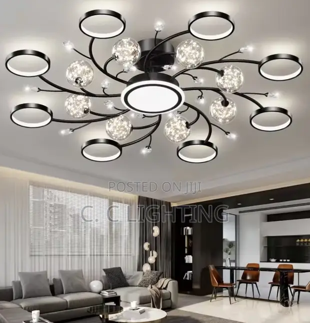 Modern Black Ceiling Chandeliers don Masu Zaman Gine - 1