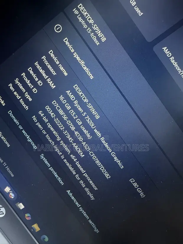 HP Laptop 15 AMD Ryzen 5 16GB RAM 256GB SSD - 1