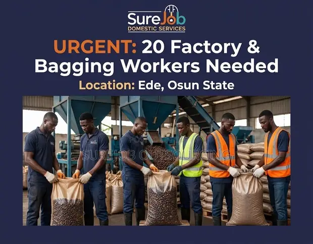 Urgent: 20 Factory Bagging Workers Needed - 1