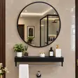 Madubin Zagaye Baƙi Mai Shelves - Gidan Interiors - 2