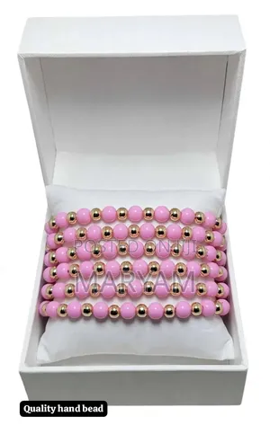 Gold-Bead Stack Bracelets - Set of 6