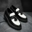 Premium Black/White Leather Loafers - Men's Size 40-45 - 2