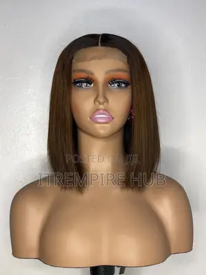 Chestnut Brown Curly Human Hair Wig - 10"