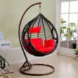 Black Teardrop Rattan Hanging Swing Chair - 1