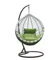 Black Teardrop Rattan Hanging Swing Chair - 2