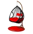 Black Teardrop Rattan Hanging Swing Chair - 3