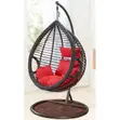 Black Teardrop Rattan Hanging Swing Chair - 4
