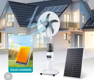 Winning Star 18" Rechargeable Mist Fan with Solar Panel & Bulbs
