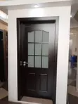 Solid Wood Door with Glass - Brown - 1
