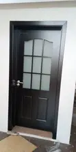 Solid Wood Door with Glass - Brown - 2