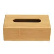 Premium Bamboo Rectangular Tissue Box Cover Holder - 1