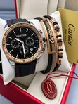 Cartier Quartz Watch - Genuine Leather Band - 1