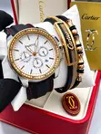 Cartier Quartz Watch - Genuine Leather Band - 4
