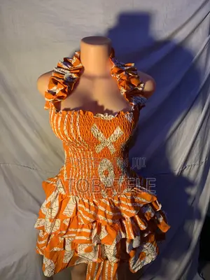 Ready To Wear Classic Short Gown - Orange