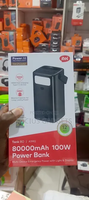 Itel Tank 80 80,000mAh Power Bank - 100W Fast Charging