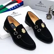 Mazerata Italian Style Men's Suede Monk Strap Loafers - 1