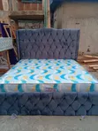 6x6 Grey Upholstery Bed Frame - 2