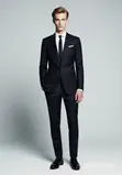 Quality Black Men's Up and Down Suit - 1
