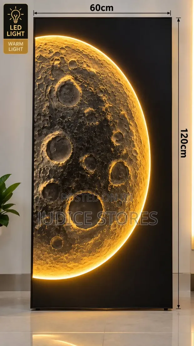 3D Moon LED Wall Frame 60x120cm - 1