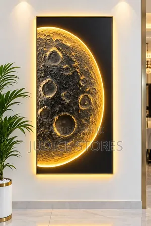 3D Moon LED Wall Frame 60x120cm