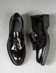Men's Brown Leather Loafers - Crocodile Embossed - 3