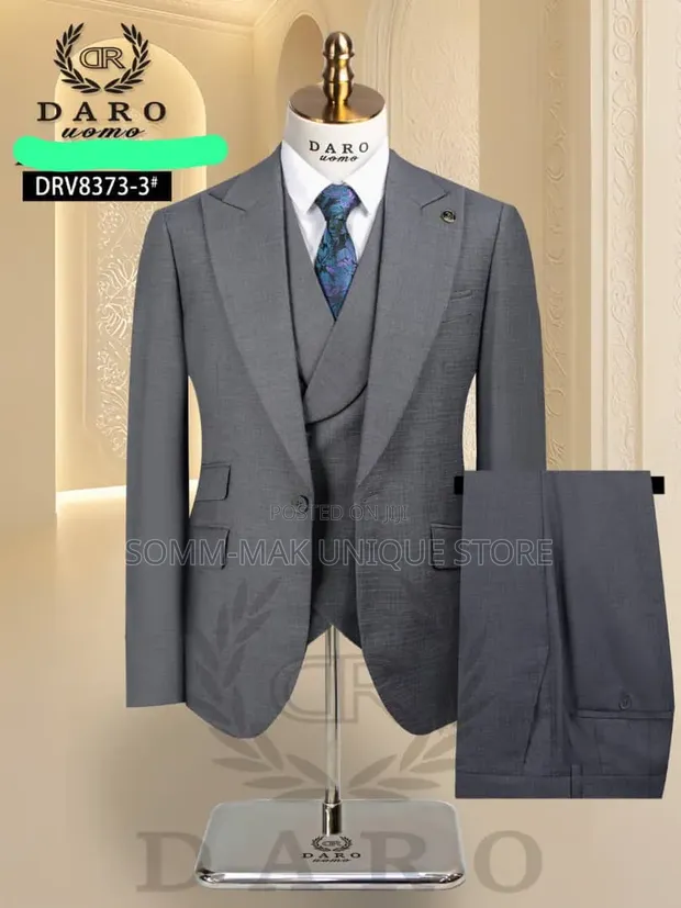 Quality Men's Three-Piece Suit - Black - 1