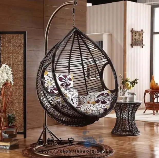 Home Interiors Brown Fabric Swing Chair - 1