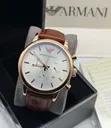 Emporio Armani Chronograph Leather Watch for Men - 1