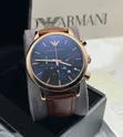 Emporio Armani Chronograph Leather Watch for Men - 2