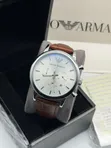 Emporio Armani Chronograph Leather Watch for Men - 4