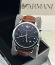 Emporio Armani Chronograph Leather Watch for Men - 5