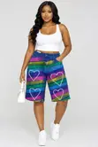 Distressed Asymmetrical Denim Jorts - 2
