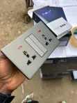 Luxury Gray Double Universal Wall Socket with LED - 13A - 1