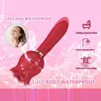 King Rose Tongue Licking Telescopic Vibrator G-Spot Dildo - 3