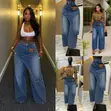 Asymmetric Boyfriend Wrap Jean - Blue - 2