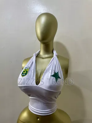 Red and White Open Back Sexy Top for Ladies
