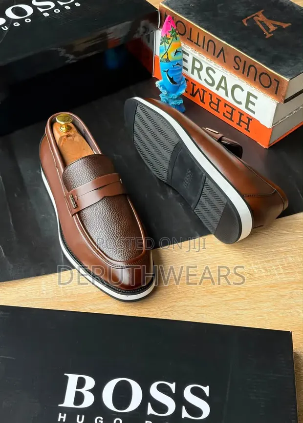 Boss Men's Leather Flats Shoes - 1