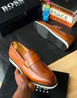 Boss Men's Leather Flats Shoes - 5