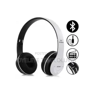 P47 Wireless Bluetooth 5.0 Foldable Stereo Headphones - White
