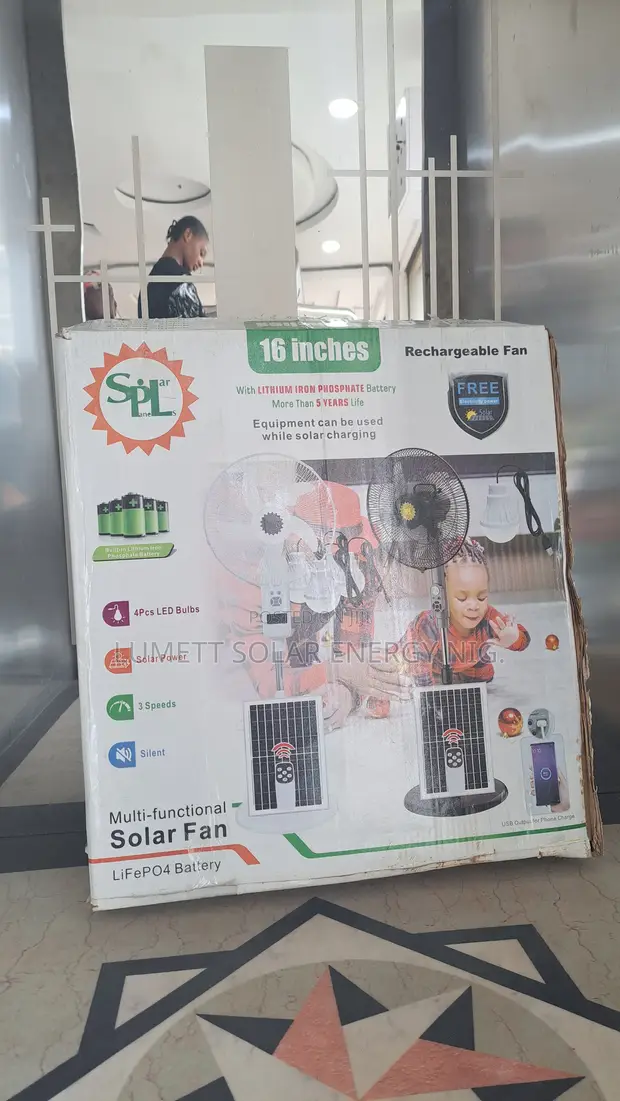 SPL Rechargeable Solar Fan for Home Use - 1