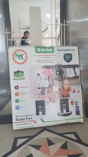 SPL Rechargeable Solar Fan for Home Use